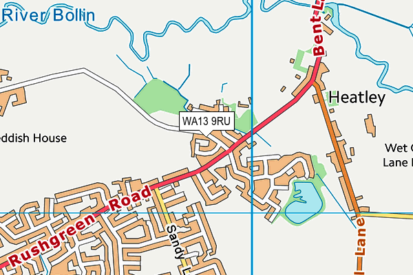 WA13 9RU map - OS VectorMap District (Ordnance Survey)