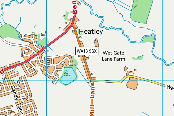WA13 9SX map - OS VectorMap District (Ordnance Survey) WA13 9SX map - OS VectorMap District (Ordnance Survey)