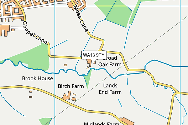WA13 9TY map - OS VectorMap District (Ordnance Survey) WA13 9TY map - OS VectorMap District (Ordnance Survey)