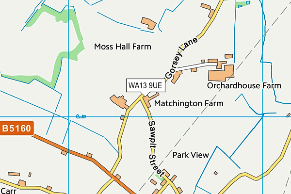 WA13 9UE map - OS VectorMap District (Ordnance Survey) WA13 9UE map - OS VectorMap District (Ordnance Survey)