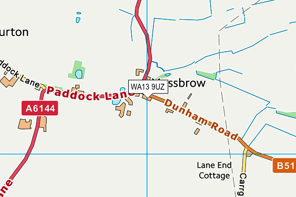 WA13 9UZ map - OS VectorMap District (Ordnance Survey)