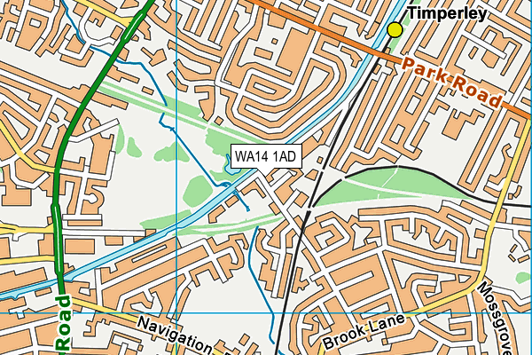 WA14 1AD map - OS VectorMap District (Ordnance Survey) WA14 1AD map - OS VectorMap District (Ordnance Survey)