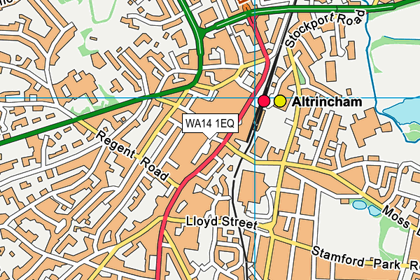 WA14 1EQ map - OS VectorMap District (Ordnance Survey) WA14 1EQ map - OS VectorMap District (Ordnance Survey)