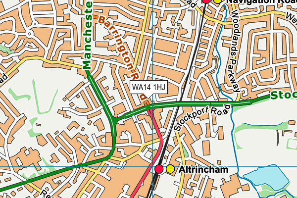 WA14 1HJ map - OS VectorMap District (Ordnance Survey)