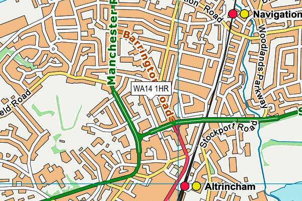 WA14 1HR map - OS VectorMap District (Ordnance Survey) WA14 1HR map - OS VectorMap District (Ordnance Survey)