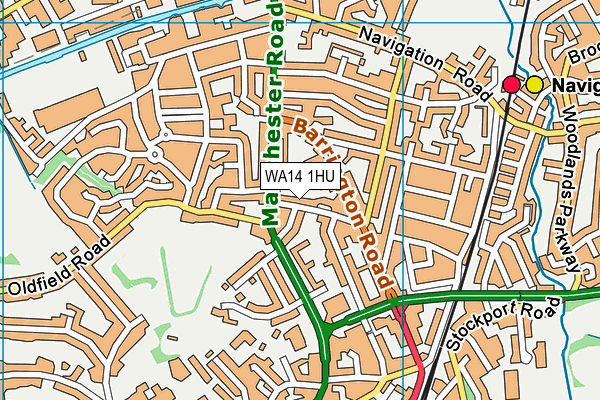 WA14 1HU map - OS VectorMap District (Ordnance Survey)