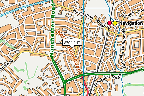 WA14 1HY map - OS VectorMap District (Ordnance Survey) WA14 1HY map - OS VectorMap District (Ordnance Survey)