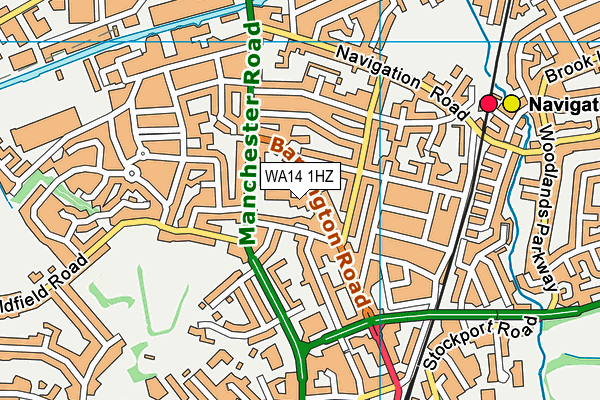 WA14 1HZ map - OS VectorMap District (Ordnance Survey) WA14 1HZ map - OS VectorMap District (Ordnance Survey)
