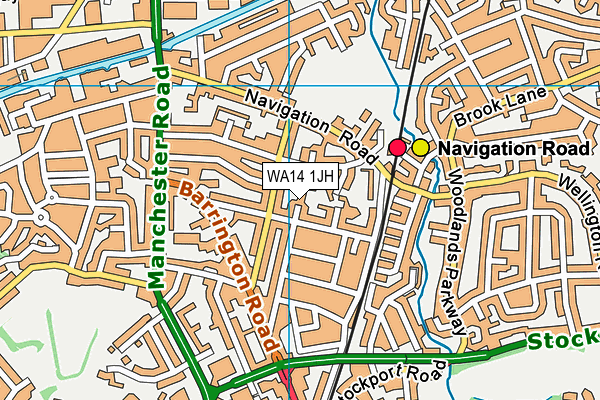 WA14 1JH map - OS VectorMap District (Ordnance Survey)