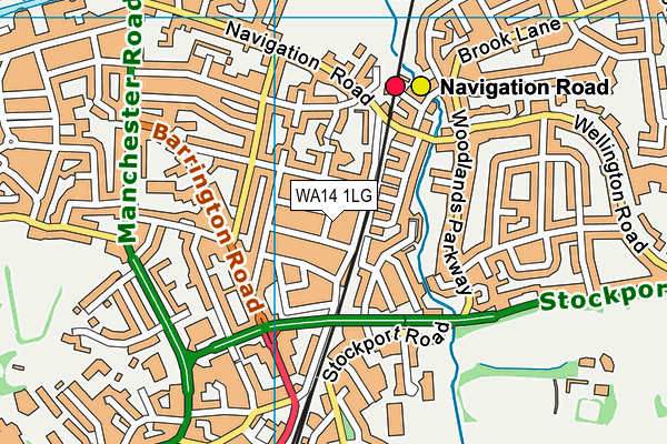 WA14 1LG map - OS VectorMap District (Ordnance Survey) WA14 1LG map - OS VectorMap District (Ordnance Survey)