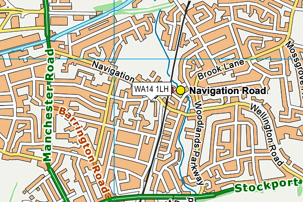 WA14 1LH map - OS VectorMap District (Ordnance Survey) WA14 1LH map - OS VectorMap District (Ordnance Survey)