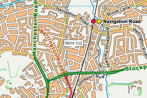 WA14 1LQ map - OS VectorMap District (Ordnance Survey) WA14 1LQ map - OS VectorMap District (Ordnance Survey)