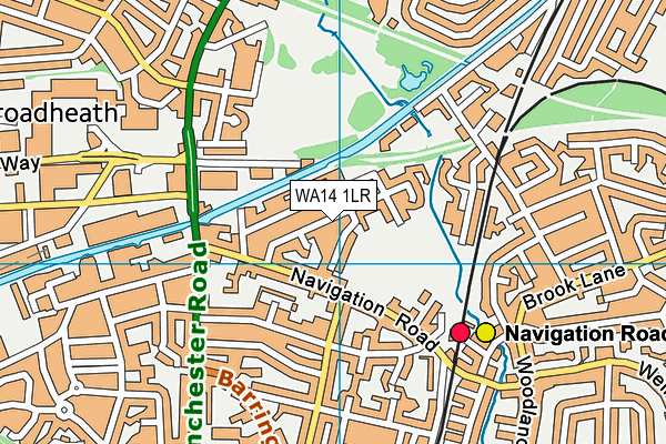 WA14 1LR map - OS VectorMap District (Ordnance Survey) WA14 1LR map - OS VectorMap District (Ordnance Survey)