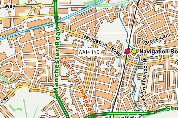 WA14 1NG map - OS VectorMap District (Ordnance Survey) WA14 1NG map - OS VectorMap District (Ordnance Survey)