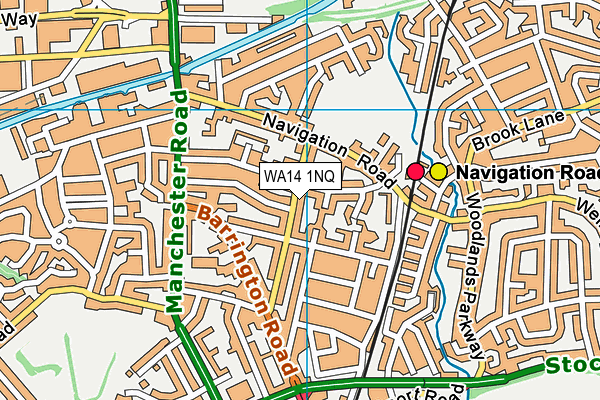 WA14 1NQ map - OS VectorMap District (Ordnance Survey)