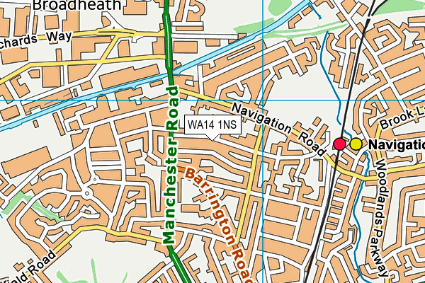 WA14 1NS map - OS VectorMap District (Ordnance Survey) WA14 1NS map - OS VectorMap District (Ordnance Survey)