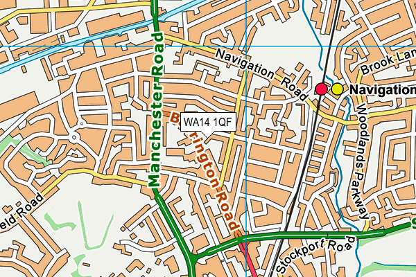 WA14 1QF map - OS VectorMap District (Ordnance Survey) WA14 1QF map - OS VectorMap District (Ordnance Survey)