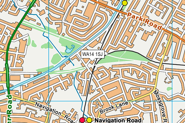 WA14 1SJ map - OS VectorMap District (Ordnance Survey) WA14 1SJ map - OS VectorMap District (Ordnance Survey)