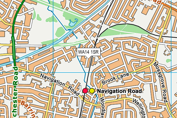 WA14 1SR map - OS VectorMap District (Ordnance Survey) WA14 1SR map - OS VectorMap District (Ordnance Survey)