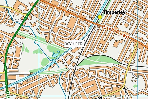 WA14 1TD map - OS VectorMap District (Ordnance Survey) WA14 1TD map - OS VectorMap District (Ordnance Survey)