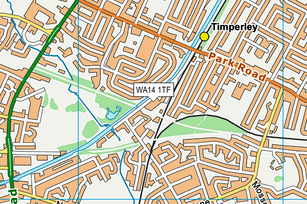 WA14 1TF map - OS VectorMap District (Ordnance Survey) WA14 1TF map - OS VectorMap District (Ordnance Survey)