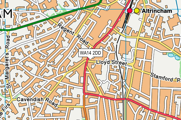 WA14 2DD map - OS VectorMap District (Ordnance Survey) WA14 2DD map - OS VectorMap District (Ordnance Survey)