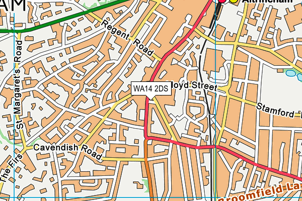 WA14 2DS map - OS VectorMap District (Ordnance Survey) WA14 2DS map - OS VectorMap District (Ordnance Survey)