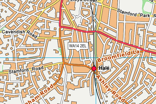 WA14 2EL map - OS VectorMap District (Ordnance Survey) WA14 2EL map - OS VectorMap District (Ordnance Survey)
