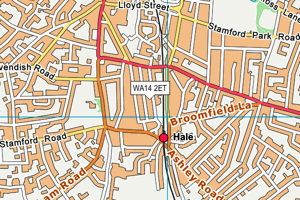 WA14 2ET map - OS VectorMap District (Ordnance Survey) WA14 2ET map - OS VectorMap District (Ordnance Survey)