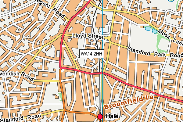 WA14 2HH map - OS VectorMap District (Ordnance Survey) WA14 2HH map - OS VectorMap District (Ordnance Survey)