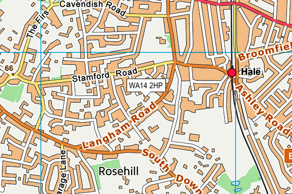 WA14 2HP map - OS VectorMap District (Ordnance Survey) WA14 2HP map - OS VectorMap District (Ordnance Survey)