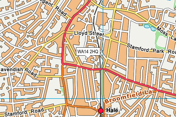 WA14 2HQ map - OS VectorMap District (Ordnance Survey) WA14 2HQ map - OS VectorMap District (Ordnance Survey)