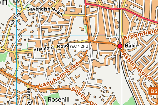 WA14 2HU map - OS VectorMap District (Ordnance Survey) WA14 2HU map - OS VectorMap District (Ordnance Survey)