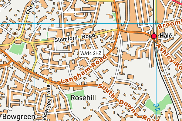 WA14 2HZ map - OS VectorMap District (Ordnance Survey) WA14 2HZ map - OS VectorMap District (Ordnance Survey)