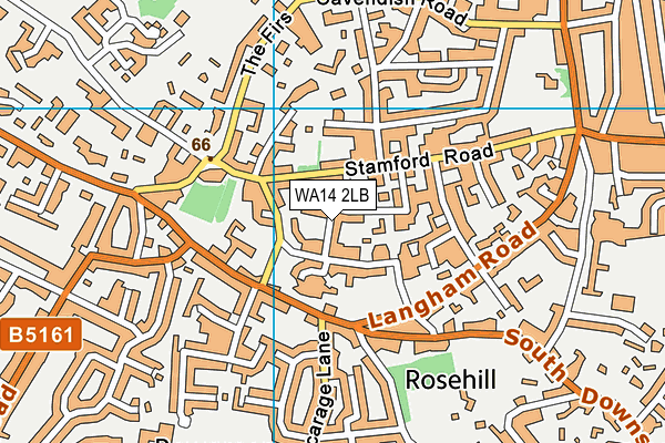 WA14 2LB map - OS VectorMap District (Ordnance Survey) WA14 2LB map - OS VectorMap District (Ordnance Survey)