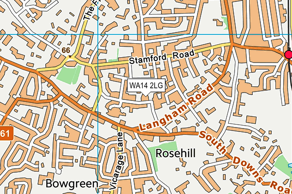 WA14 2LG map - OS VectorMap District (Ordnance Survey) WA14 2LG map - OS VectorMap District (Ordnance Survey)