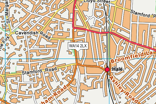 WA14 2LX map - OS VectorMap District (Ordnance Survey) WA14 2LX map - OS VectorMap District (Ordnance Survey)