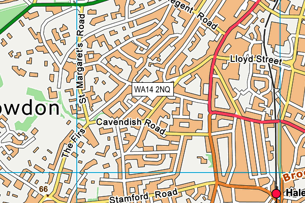 WA14 2NQ map - OS VectorMap District (Ordnance Survey) WA14 2NQ map - OS VectorMap District (Ordnance Survey)