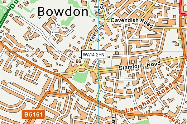 WA14 2PN map - OS VectorMap District (Ordnance Survey) WA14 2PN map - OS VectorMap District (Ordnance Survey)
