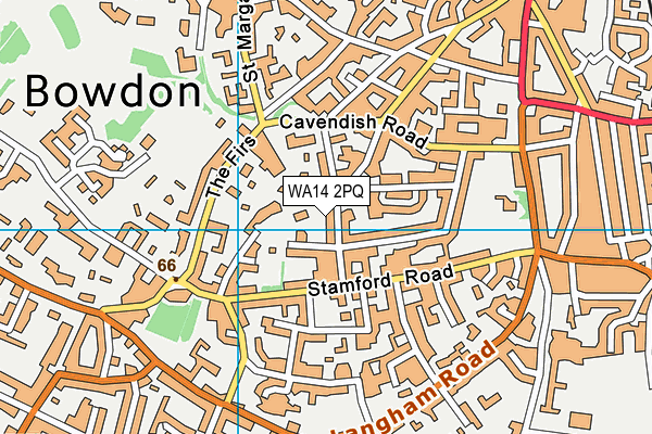WA14 2PQ map - OS VectorMap District (Ordnance Survey) WA14 2PQ map - OS VectorMap District (Ordnance Survey)