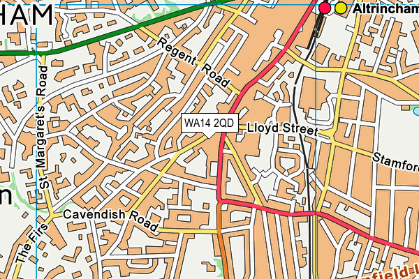 WA14 2QD map - OS VectorMap District (Ordnance Survey) WA14 2QD map - OS VectorMap District (Ordnance Survey)