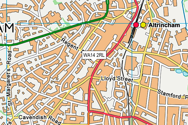 WA14 2RL map - OS VectorMap District (Ordnance Survey) WA14 2RL map - OS VectorMap District (Ordnance Survey)