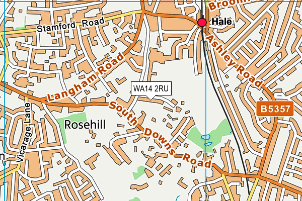 WA14 2RU map - OS VectorMap District (Ordnance Survey) WA14 2RU map - OS VectorMap District (Ordnance Survey)
