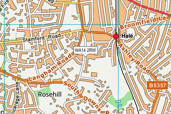 WA14 2RW map - OS VectorMap District (Ordnance Survey) WA14 2RW map - OS VectorMap District (Ordnance Survey)