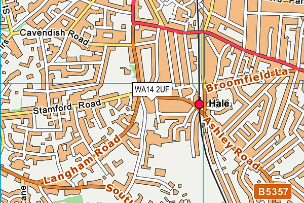 WA14 2UF map - OS VectorMap District (Ordnance Survey) WA14 2UF map - OS VectorMap District (Ordnance Survey)