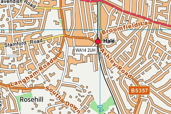 WA14 2UH map - OS VectorMap District (Ordnance Survey) WA14 2UH map - OS VectorMap District (Ordnance Survey)