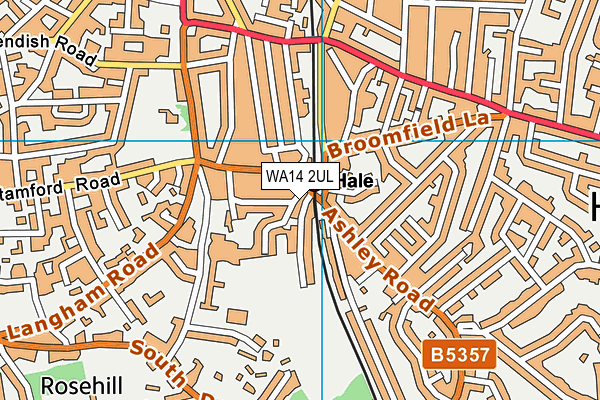 WA14 2UL map - OS VectorMap District (Ordnance Survey) WA14 2UL map - OS VectorMap District (Ordnance Survey)