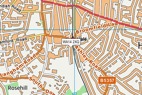 WA14 2XQ map - OS VectorMap District (Ordnance Survey) WA14 2XQ map - OS VectorMap District (Ordnance Survey)