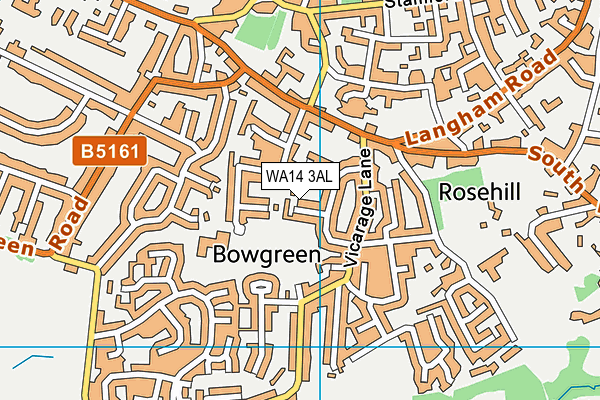 WA14 3AL map - OS VectorMap District (Ordnance Survey) WA14 3AL map - OS VectorMap District (Ordnance Survey)