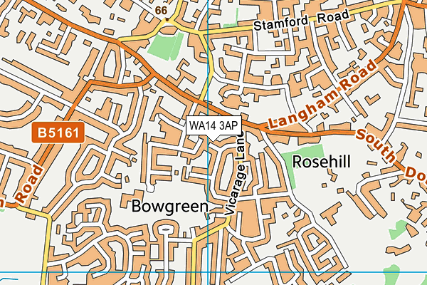 WA14 3AP map - OS VectorMap District (Ordnance Survey)